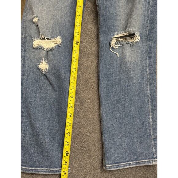 Mother Tomcat Distressed Cropped Jeans Sz 27 Button Fly Play Like a Pirate Wash - Picture 5 of 9